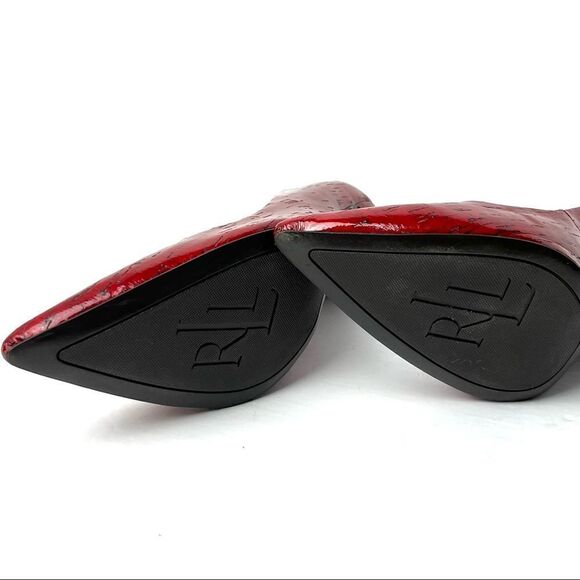 Ralph Lauren Red Pointed Toe Shoes Size 8.5 - Picture 12 of 14